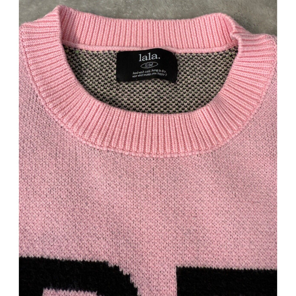 Dressed in LALA Pink Be Yourself Alien Oversized Sweater Womens Size S/M - Picture 3 of 7